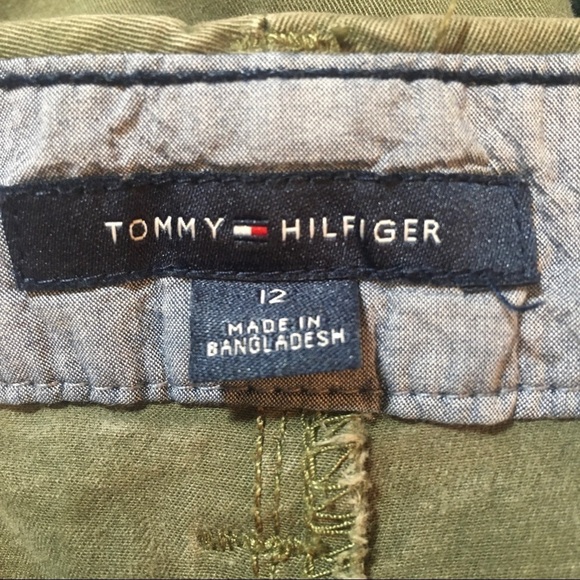 Tommy Hilfiger olive green straight leg brushed cotton pants - Picture 7 of 8